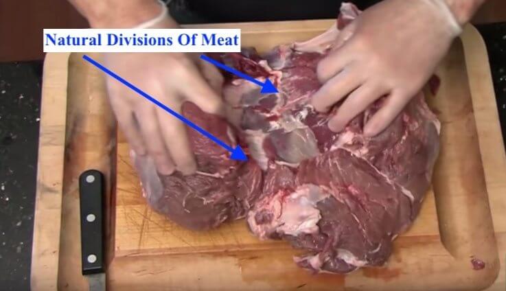 separate deer meat by hand