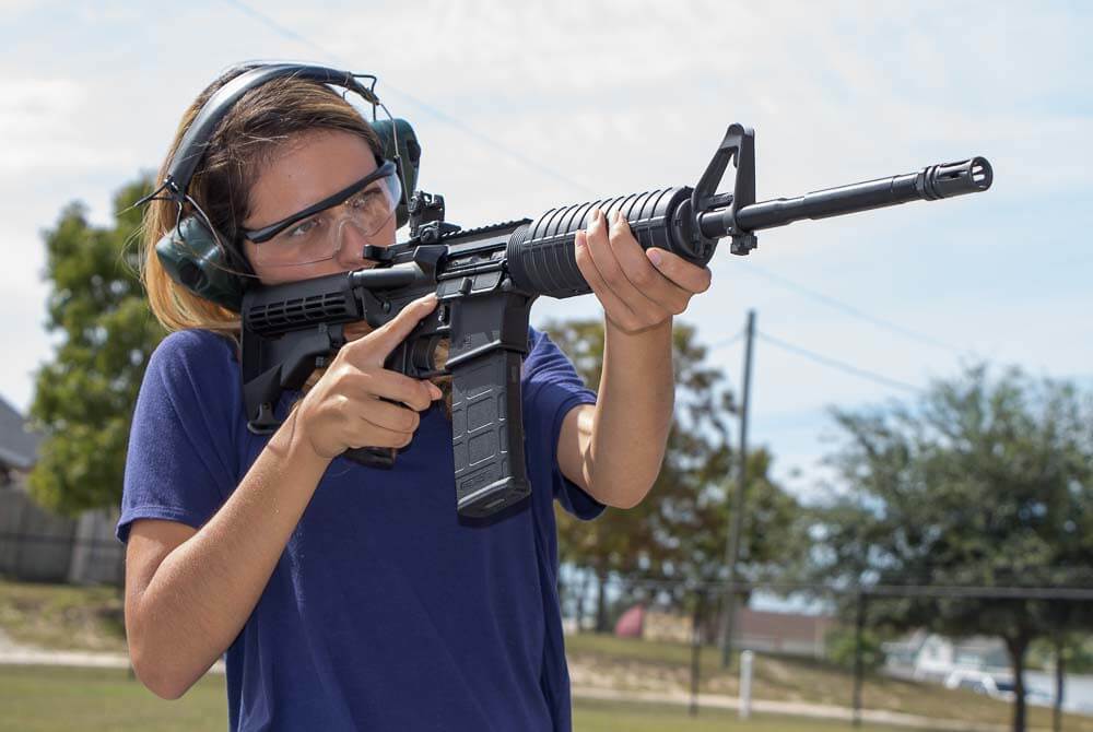 Woman Shooting AR-15